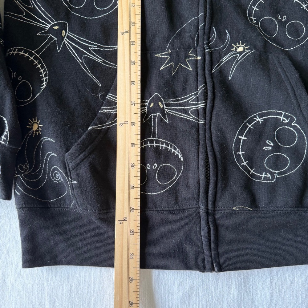 Disney Nightmare Before Christmas Embroidered Jack Zip Hoodie Black M - Picture 6 of 8